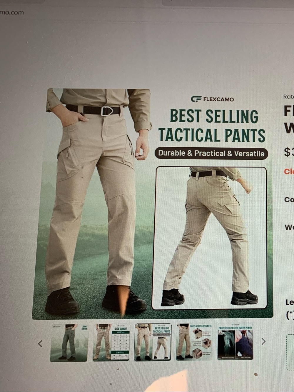 Men’s Cargo Tactical Pants in Khaki